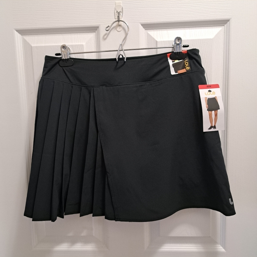 Lole Pleated Active Skort Women's Medium Black Sporty Tennis Inner Short NEW - Picture 11 of 13